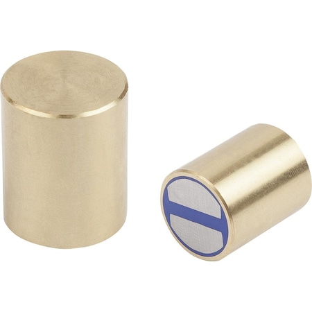 Magnet Deep Pot Magnet, Round, D=16, Form:A, Ndfeb, Comp:Brass